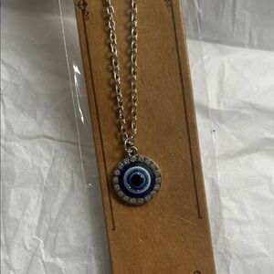Silver Evil Eye Pendant Necklace